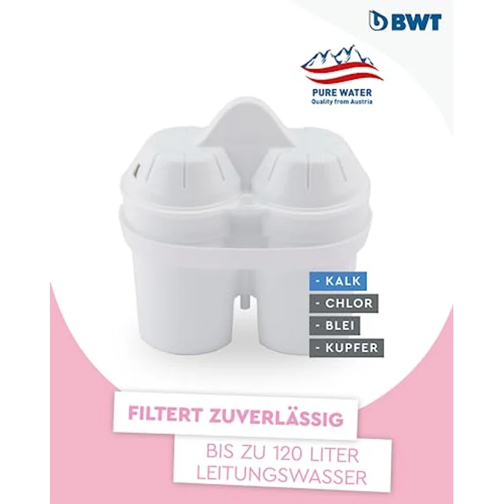 BWT Wasserfilter Vida Weiß 2,6L | Filter entfernt Kalk, Chlor, Blei & Kupfer – Bild 2