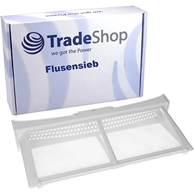 Trade-Shop Flusensieb/Trocknersieb für Siemens WT44E300TR, WT46E301, WT46E100 - Aufklappbarer Fusselfilter, Weiß, 305 x 155 x 60 mm – Bild 1