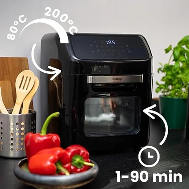 Huslog HUS1023 Heißluftfritteuse 12 l, 1800 W, mit Automatikprogrammen und Timer – Bild 5