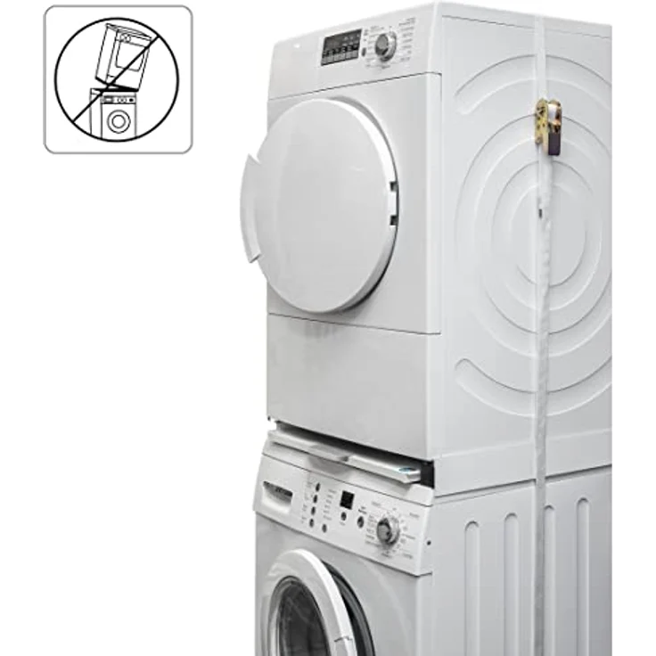 Xavax Zwischenbausatz universal (Verbindungsrahmen für Waschmaschinen und Trockner, Zwischenbaurahmen mit Auszug als Ablage für Wäschekorb,inkl. Zurrgurt) weiß – Bild 4