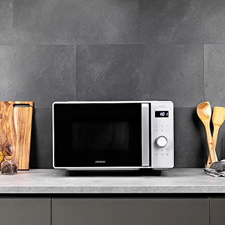 Cecotec Touch-Mikrowelle ohne Teller GrandHeat 2500 Flatbed Touch White. 800 W, 25 Liter Fassungsvermögen, 8 vorkonfigurierte Funktionen, Timer – Bild 2