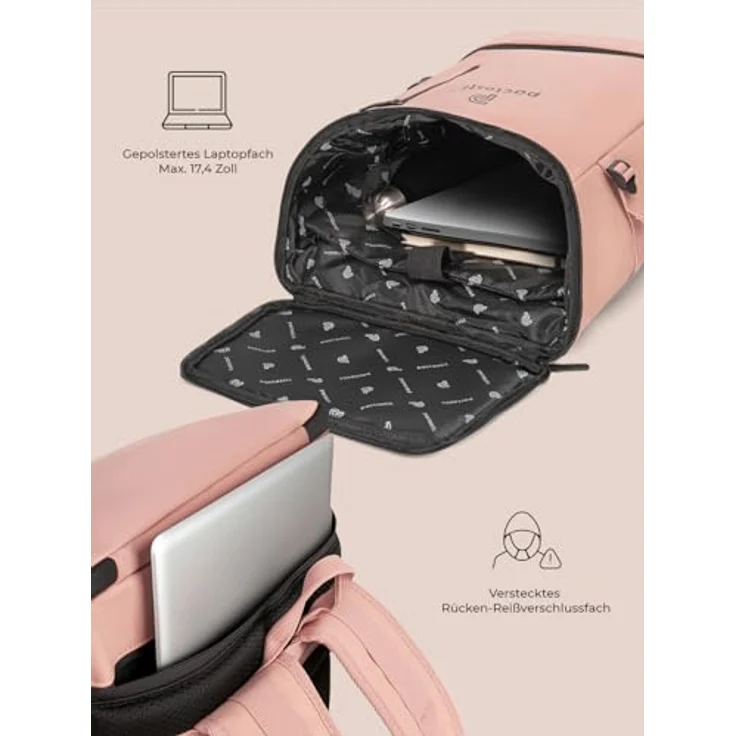 Pactastic Urban Collection Rucksack 50 cm Laptopfach rose - Preisvergleich – Bild 4