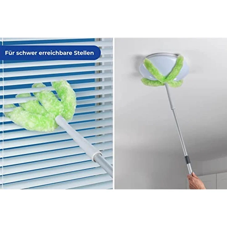 Maximex Teleskop-Staubwedel Spider, Ausziehbar bis 133 cm mit 4 biegsamen Mikrofaser-Armen und magnetischer Staubanziehung – Bild 4