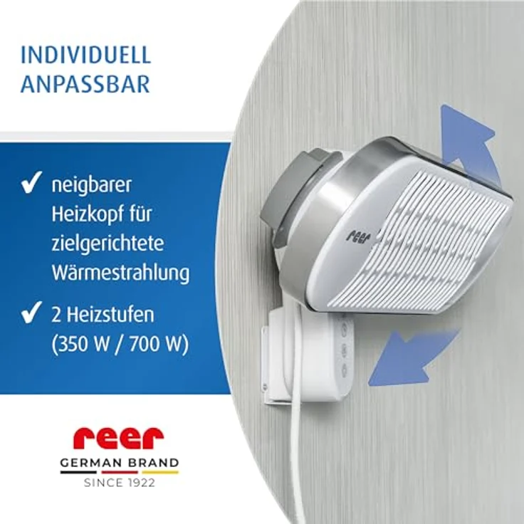 Reer Wickeltisch-Wärmeheizstrahler HeatCare+ mit Infrarot-Carbon-Heizelement, höhenverstellbar, für Standfuß, Weiß – Bild 8