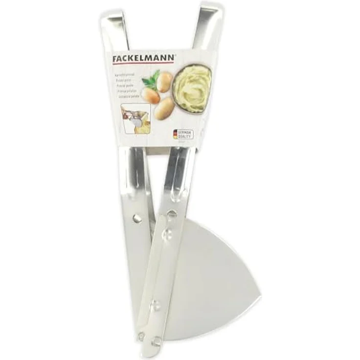Fackelmann Kartoffelpresse, für feines Kartoffelpüree, verzinnte Fruchtpresse, auch für Spaghettieis und Knödel (Farbe: Silber), Menge: 1 Stück – Bild 4