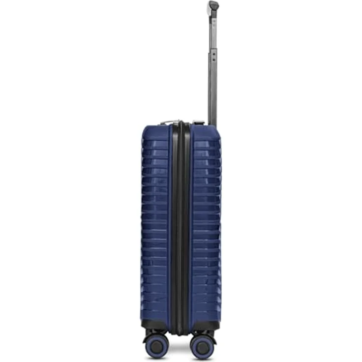 Stratic Shine 4 Rollen Kabinentrolley 55 cm, Blau, bruch- und kratzfest, leichtläufige Rollen, durchdachtes Innenleben – Bild 3