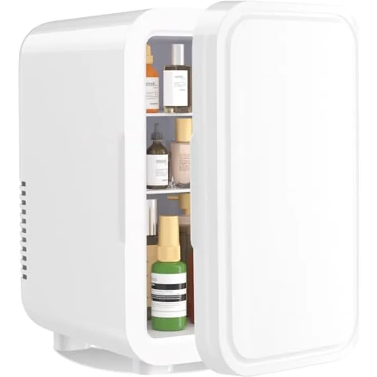 YASHE Mini-Kühlschrank 6 Liter, tragbarer thermoelektrischer Kühler für Schlafzimmer, Hautpflege und Getränke, weiß