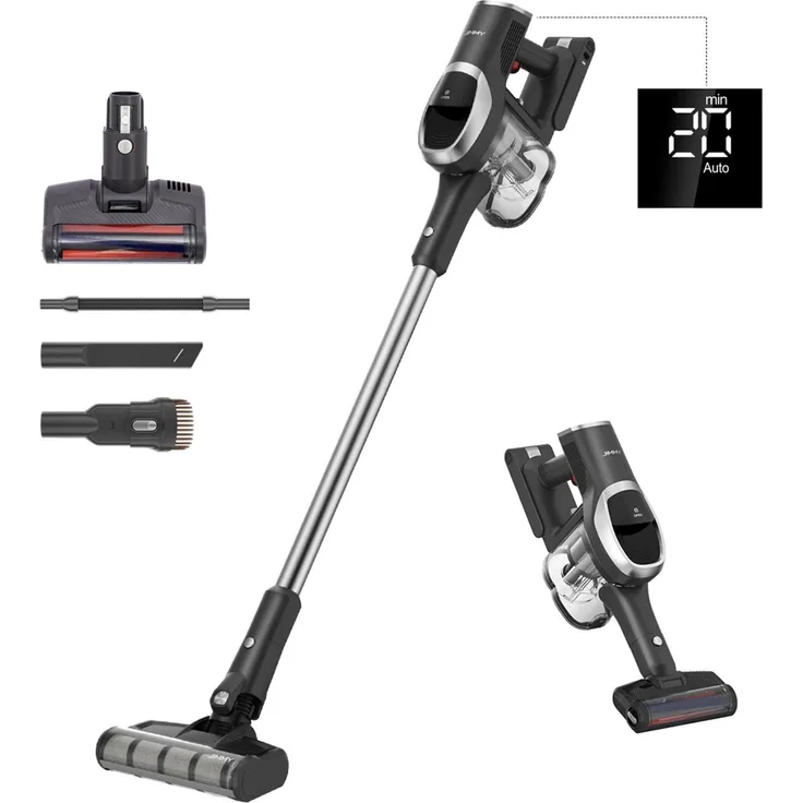 Jimmy Hand-und Stielstaubsauger JV83 Pro 500W 20000 Pa 17500 mAh mit LED-Anzeige 0,5L Tankinhalt, Schwarz