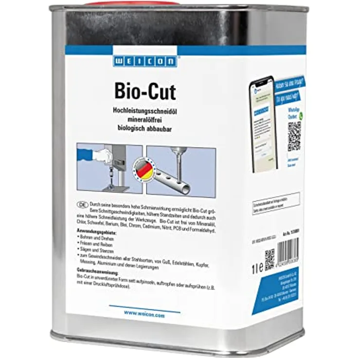 WEICON Bio-Cut 1 L | Hochleistungsschneidöl für Metall | biologisch abbaubar | Bohröl