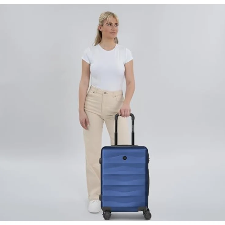 Smartbox Edition 03, 4-Rollen Kabinentrolley 55 cm, Blau, aus robustem ABS mit Zahlenschloss und Wäschefach, (41 l) – Bild 7