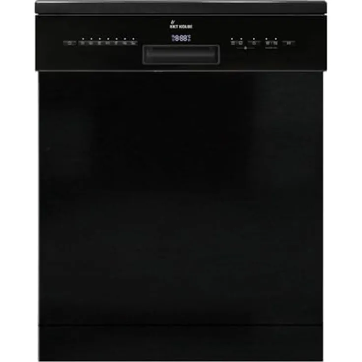 KKT KOLBE DW60FSS, 60 cm Geschirrspüler in Schwarz Silber, freistehend, Unterbaufähig, 14 Maßgedecke, 7 Programme, automatische Türöffnung, Besteckschublade, LED-Beleuchtung, höhenverstellbar