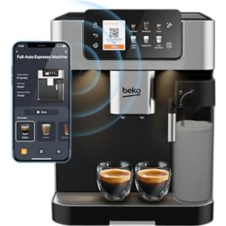 Beko CEG7348X, Kaffeevollautomat mit 18 Getränkemöglichkeiten, TFT-Farb-Touchscreen und Sprachsteuerung, Schwarz – Bild 3