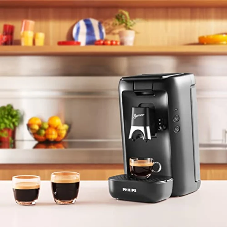 Philips Senseo Maestro Kaffeepadmaschine mit Kaffeestärkewahl und Memo-Funktion, 1,2 Liter Wasserbehälter, Grünes Produkt, Farbe: Schwarz (CSA260/60) – Bild 3