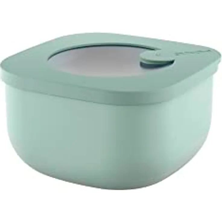 Guzzini - Kitchen Active Design, STORE&MORE Dicht schließende Dosen für Kühlschrank/Gefrierschrank/Mikrowelle, Niedrig (S) - Salbei, 12,2 x 12,2 x h6,8 cm | 450 cc - 170700176