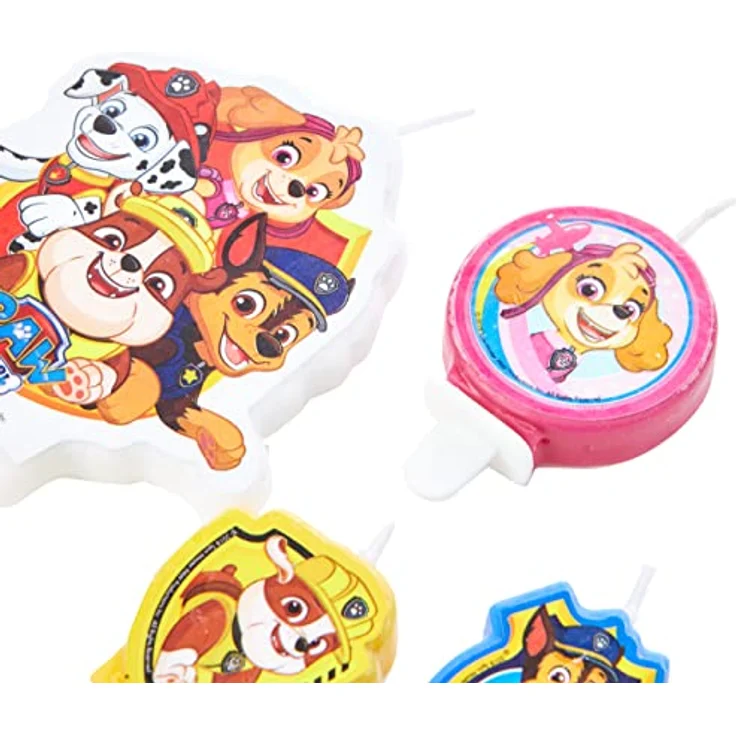 Amscan 9903829 - 4 Kerzen Paw Patrol, Kindergeburtstag, Kuchenkerzen, Dekoration – Bild 3