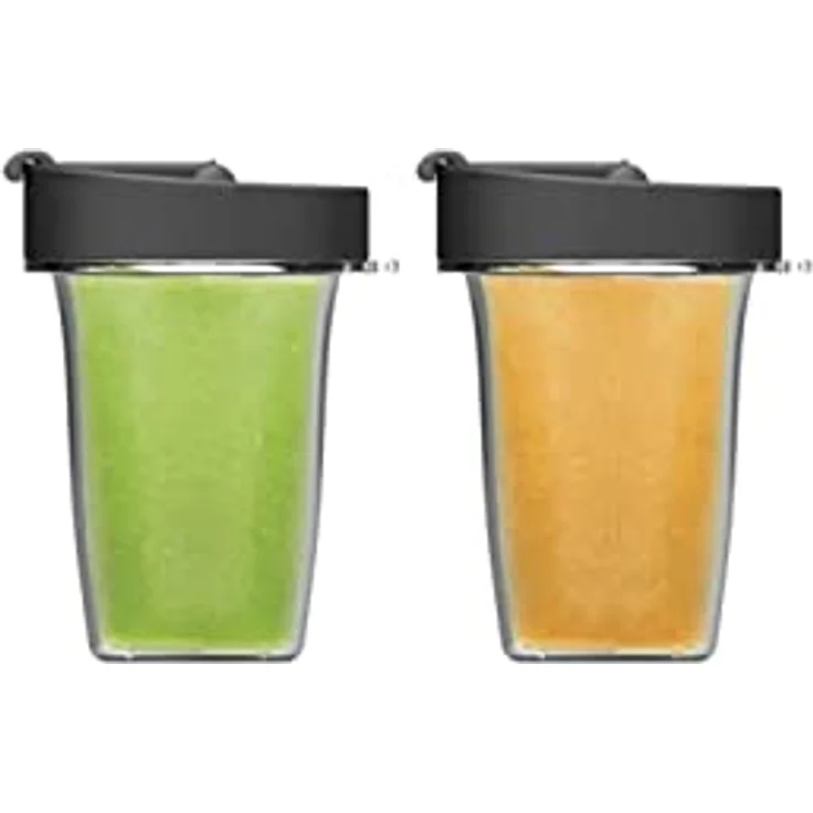 Magimix Smoothiebehälter, Kunststoff, weiß, 400ml, 2 tragbare Becher für vitaminreiche Smoothies, spülmaschinenfest – Bild 4