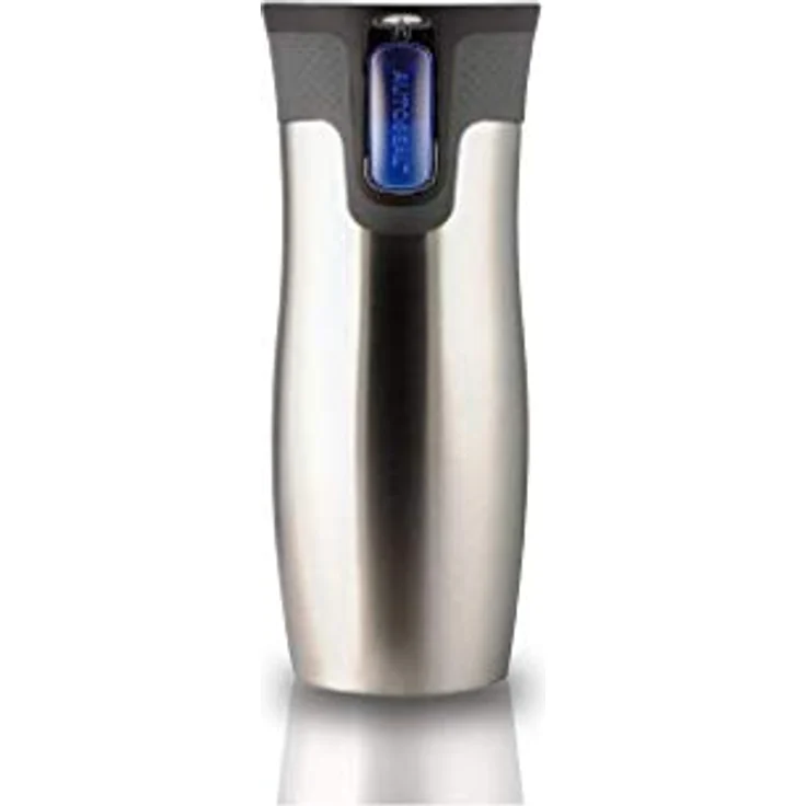 Contigo Thermobecher West Loop Autoseal, Edelstahl Isolierbecher, Reisebecher, Kaffebecher To Go, 100% dicht, auslaufsicher, hält bis zu 5h heiß-12h kalt, 470 ml, Silber – Bild 3