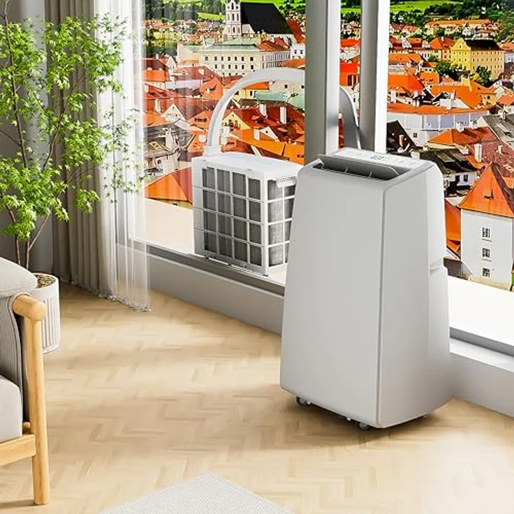 FM SOLAR Mobile Klimaanlage mit WiFi, 12.000 BTU, Heizung, für Räume bis 42 m², weiß – Bild 8