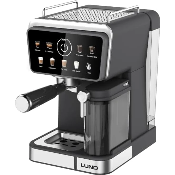 LUND Kaffeevollautomat 68502, 1350W, 9-in-1 mit automatischem Milchaufschäumer und 1,5 l Wassertank – Bild 2