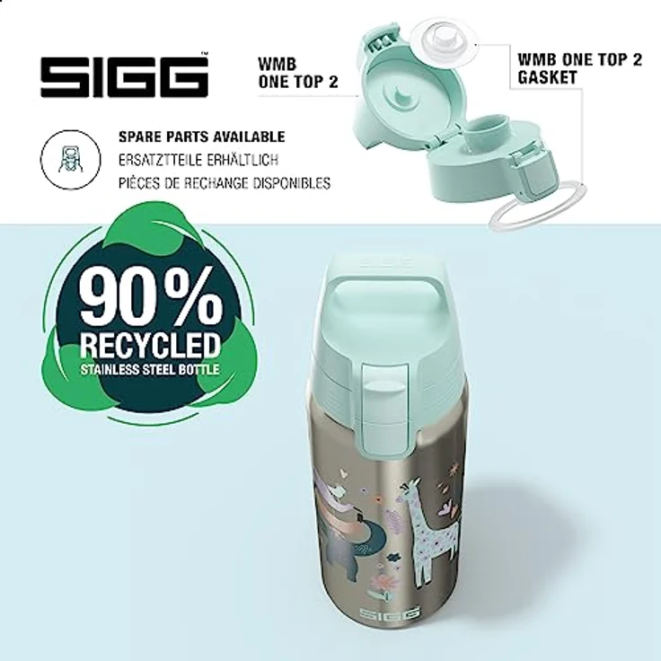 SIGG - Isolierte Trinkflasche Kinder - Shield Therm Kids - Für kohlensäurehaltige Getränke geeignet - Auslaufsicher - Spülmaschinenfest - BPA-frei - 90% recycelter Edelstahl - 0,5L – Bild 4