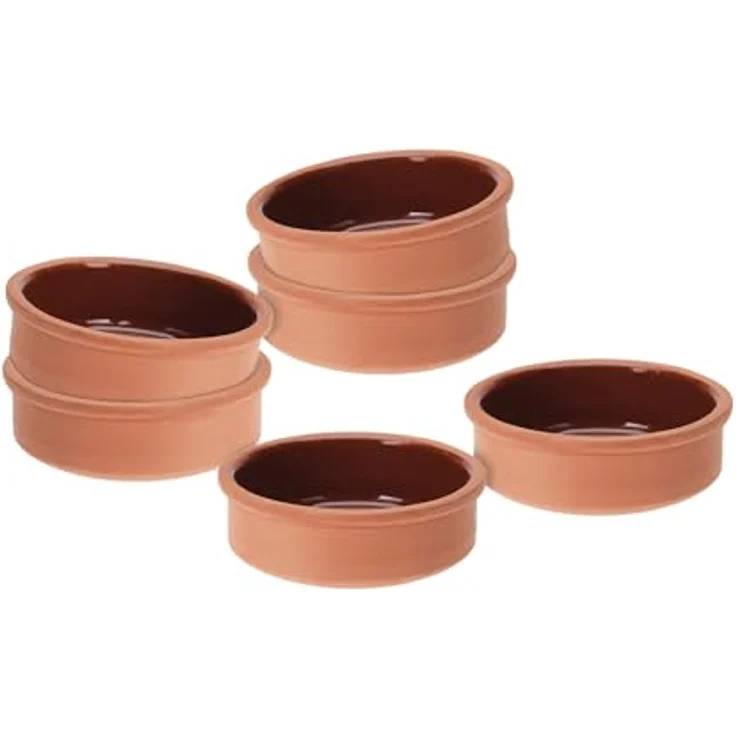 Spetebo Tapas Schalen 250 ml, 6er Set aus terracotta Ton, ofen- und mikrowellenfest – Bild 1