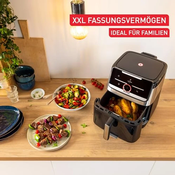Tefal Heißluftfritteuse Easy Fry Smart & Silence XXL, 1800 W, 7L, 55 Programme, abnehmbares Frontelement, Sichtfenster, temperaturregulierbar 40°C - 220°C – Bild 5