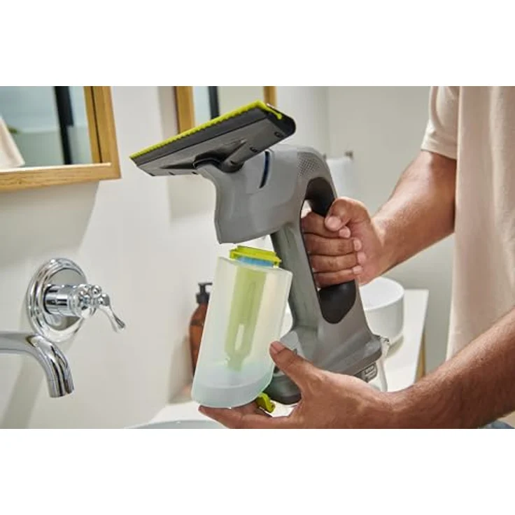 RYOBI 18 V ONE+ Akku-Fenstersauger RWV18-0, inkl. Sprühflasche und Mikrofasertuch, 27,5 cm Wischbreite, bis zu 420 Minuten Akkulaufzeit – Bild 6
