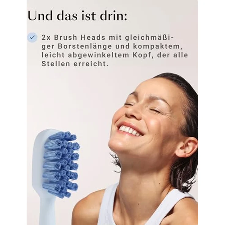 ALPINE WHITE Brush Heads 2 Stk. - Schallzahnbürste Ersatzbürsten - Antibakterielle Borsten für ein langanhaltendes Frischegefühl - Softe Aufsteckbürsten – Bild 4