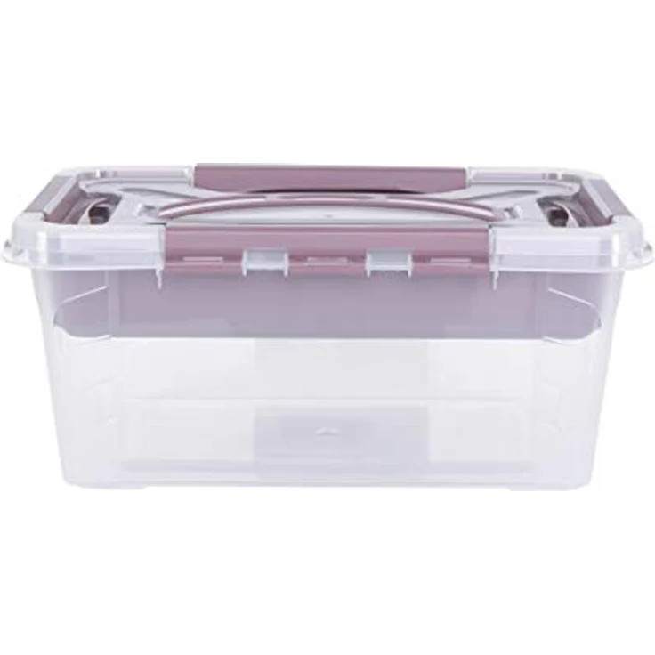 keeeper Aufbewahrungsbox mit Deckel und Einsatz, 29 x 19 x 12,4 cm, 4,2 l, Hubert+Hilda, Transparent/Taupe – Bild 4