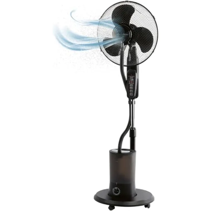 ProfiCare® Fan PC VL 3142 LB, Standventilator leise mit Luftbefeuchter, Schwenkfunktion, höhen- und neigungsverstellbar, 3 Stufen, Timer und Fernbedienung