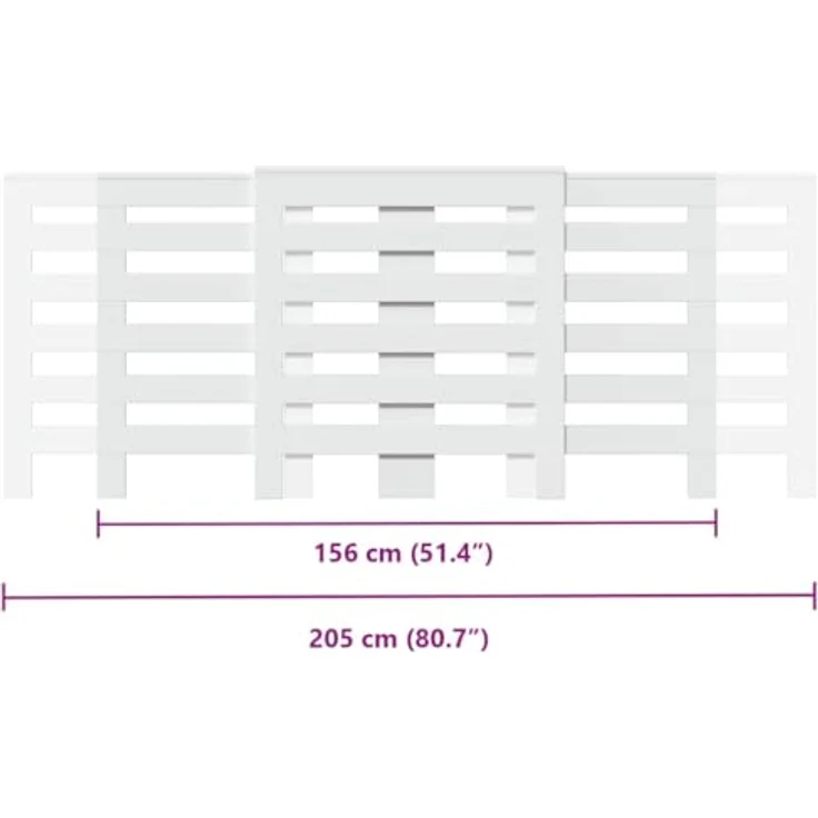 vidaXL Heizkörperverkleidung Weiß, Holzwerkstoff, moderne Latten-Design, 205x21,5x83,5 cm – Bild 4