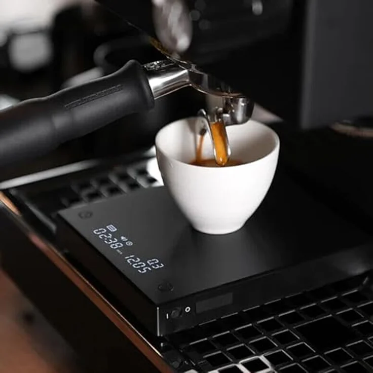 TIMEMORE Black Mirror Basic 2 Kaffeewaage mit digitaler Zeitschaltuhr und automatischem Timer, 2,0 kg maximales Gewicht, Li-Ion 1600mAh Batterie, schwarz – Bild 2