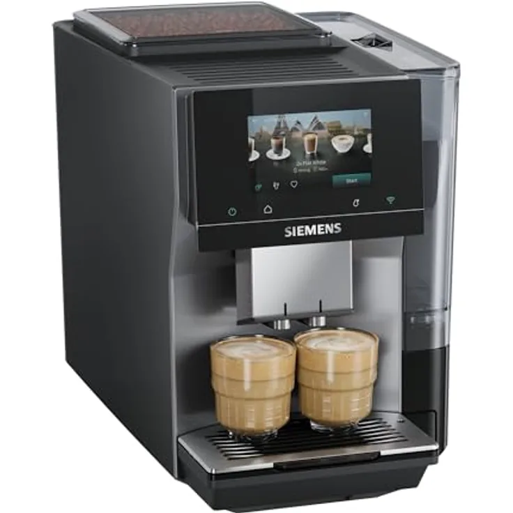 Siemens Kaffeevollautomat EQ700 iAroma, 5 Zoll Full-Touch-Display, Cold Brew und Slow Brew, Grau, TP725E01
