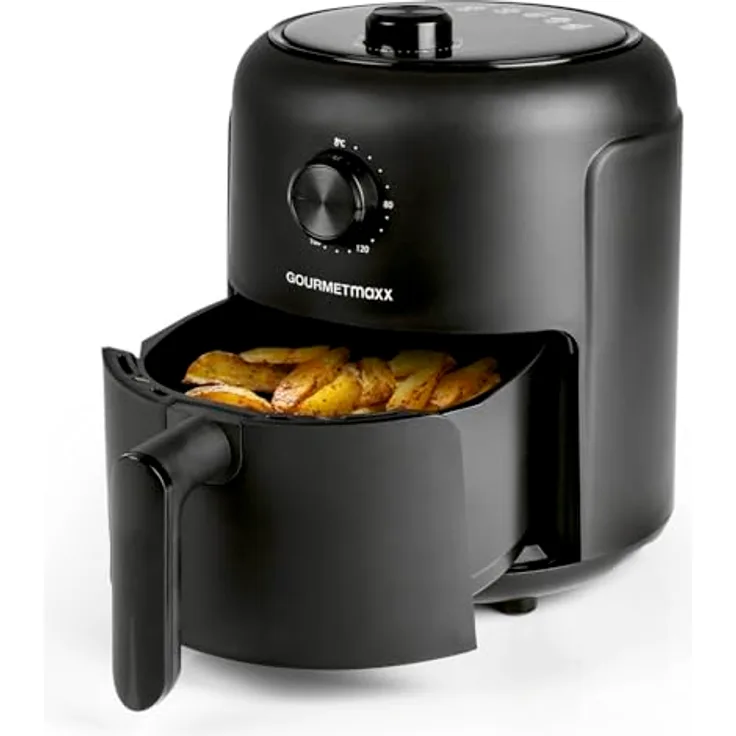 GOURMETmaxx Heißluftfritteuse | 2,3L Airfryer mit Timer, Touchscreen | Energiesparend frittieren, nahezu ohne Öl | Minibackofen - 1000 W