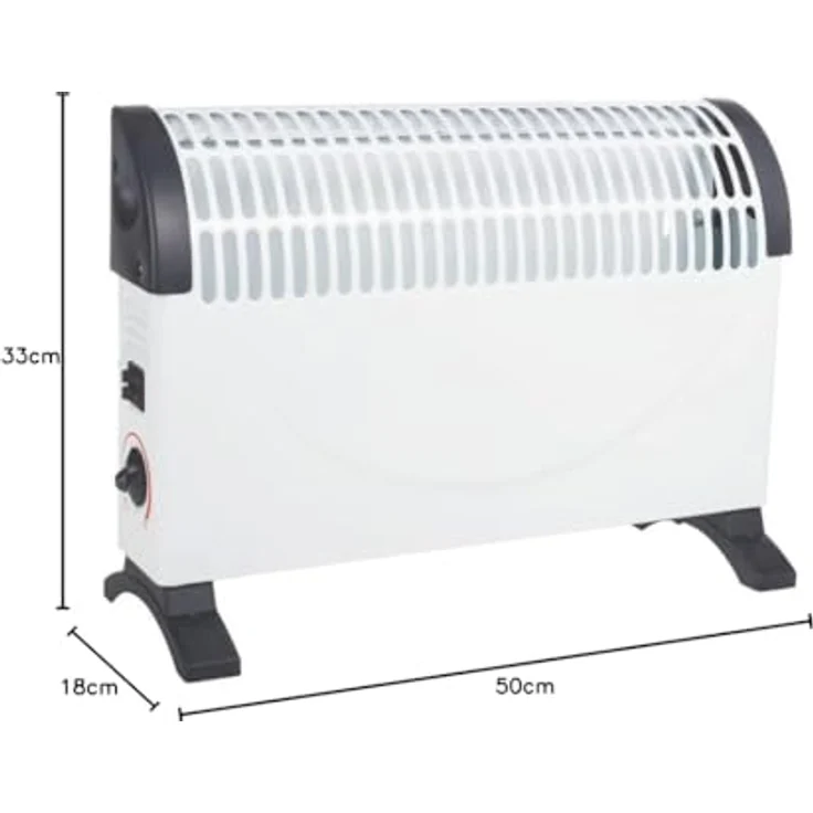 alpina Heizstrahler - Konvektorheizung 1500W mit einstellbarem Thermostat und Füßen - Weiß – Bild 4