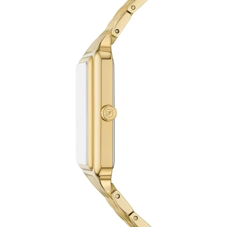 FOSSIL Damen Analog Quarz Uhr ES5409, goldfarbenes Edelstahlband, 26-mm-Gehäuse, wasserdicht bis 50 m, Perlmuttzifferblatt – Bild 2