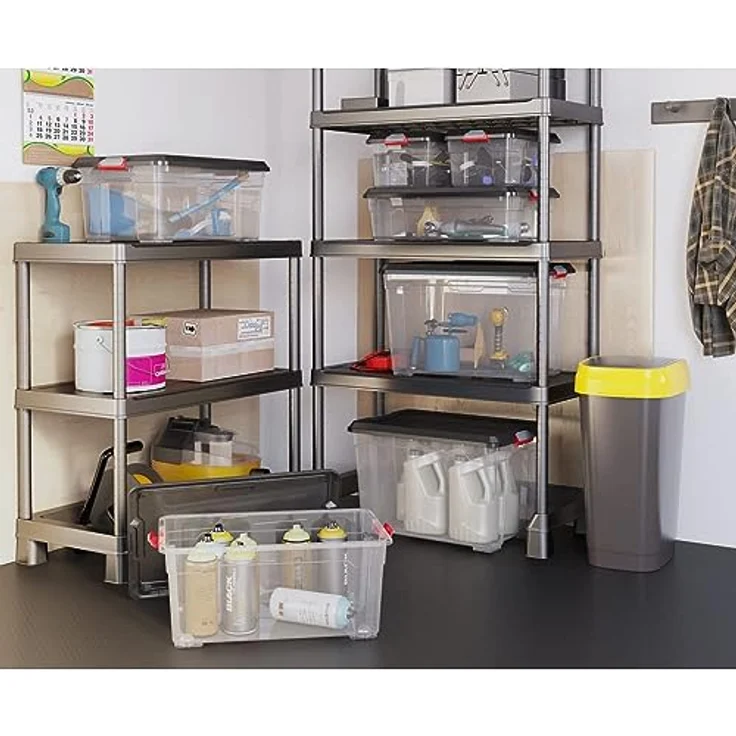 KIS L Aufbewahrungsbox Moover Box 43 Liter in schwarz-transparent, Plastik, 58x38x27 cm – Bild 3