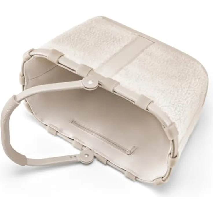 Reisenthel carrybag XS, Einkaufstasche in Weiß, stabiler Aluminiumrahmen, recyceltes Polyester im Teddy-Look, Special Edition, 33 x 19 x 21 cm – Bild 4