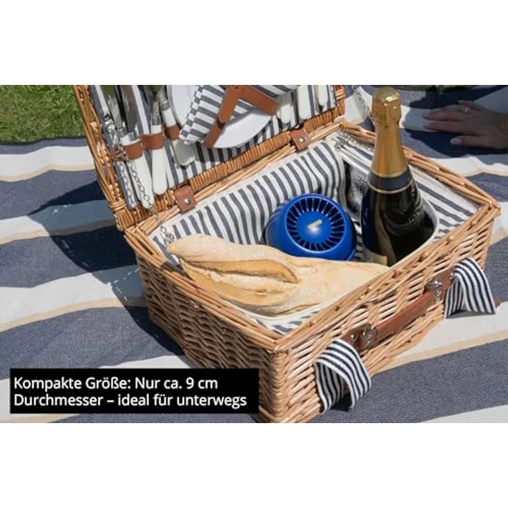 Unold Breezy Bowl Handventilator, kabelloser Akku mit 3 Geschwindigkeitsstufen, kompakt für unterwegs, 180° neigbar – Bild 4