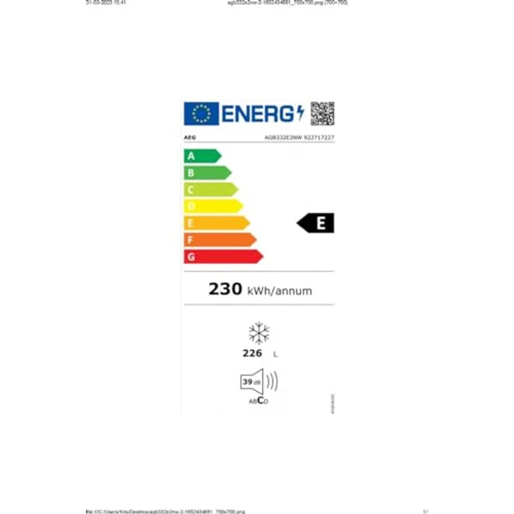 AEG AGB332E2NW Gefrierschrank, freistehend, weiß, NoFrost, Energieklasse E – Bild 5