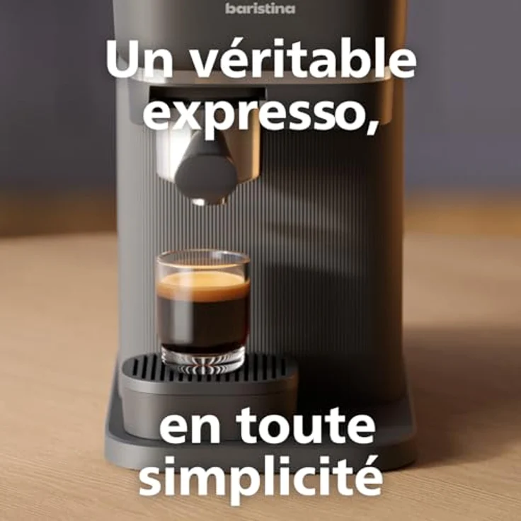 PHILIPS baristina Espressomaschine BAR303/60 mit Mahlwerk für ganze Bohnen, Milchaufschäumer inkl., 16 bar Pumpendruck, Schwarzgrau – Bild 6