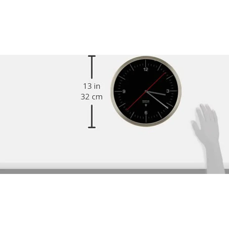 blomus -CRONO- Funkuhr M mit mattiertem Edelstahlrand, edles Schwarz, automatische Zeiteinstellung, hohe Genauigkeit, exklusives Wohnaccessoire, Wanduhr 65437 – Bild 2