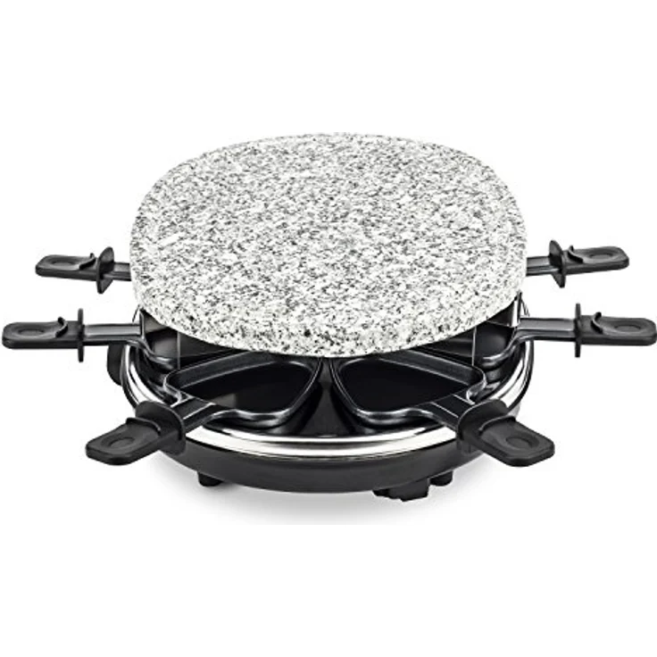H.Koenig RP85 Raclette-Gerät - 8 Personen - Naturstein-Grillplatte - mit Pfännchen - 900 W - schwarz – Bild 4