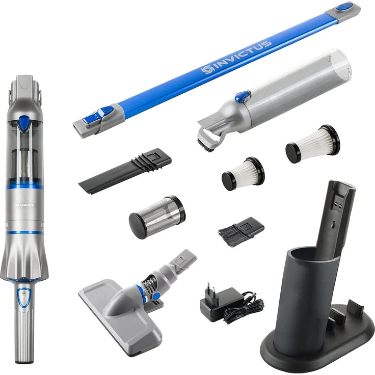 Genius INVICTUS ONE 2.0, Hand- und Bodenstaubsauger Set 16-tlg., leistungsstarker BLDC-Motor, dunkelblau
