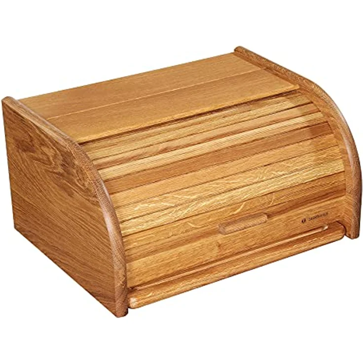 Zassenhaus Brotkasten Country, Brotkorb mit Rolldeckel und Schneidbrett, Eiche 40 x 30 x 20 cm Brotkasten Country Eiche Braun – Bild 1