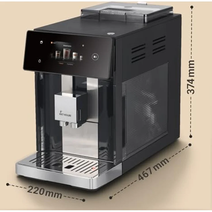 KKT KOLBE Kaffeevollautomat Pro, 10 Getränke auf Knopfdruck, automatische Reinigung, TFT-Touch-Display, 2 Tassen-Funktion, 7 Kaffeespezialitäten – Bild 9