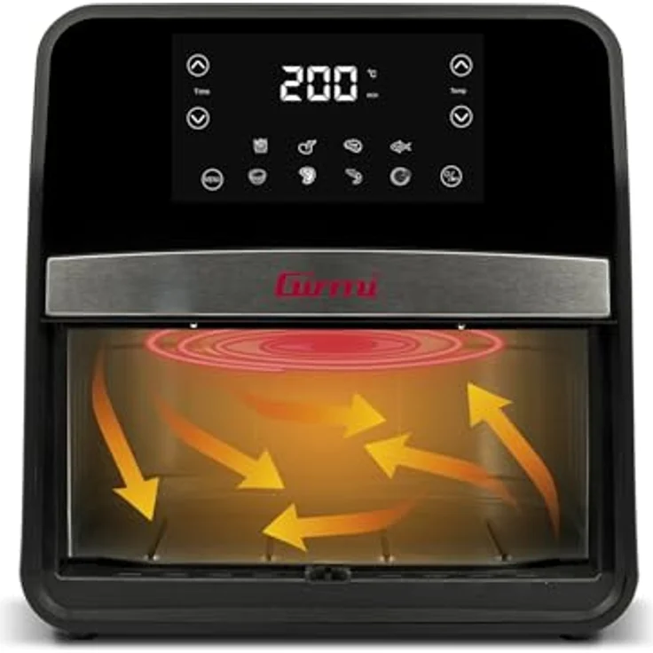 Girmi FG85 Luftfritteuse "Ecofrit 6,5L", 1700 W, 8 Programme, Digitalanzeige, Innenbeleuchtung, Antihaft-Tablett, inkl. Rezeptbuch – Bild 3