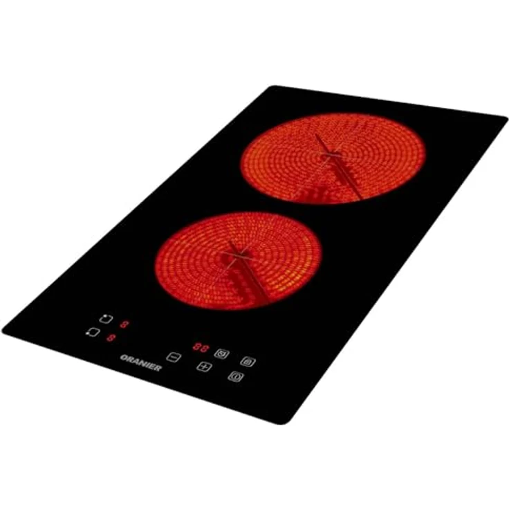 Oranier KFC131, 30 cm autarkes Domino Glaskeramikkochfeld mit 2 Kochzonen, Touch Control, roter LED-Anzeige, 9 Leistungsstufen & 2-facher Timerfunktion – Bild 3