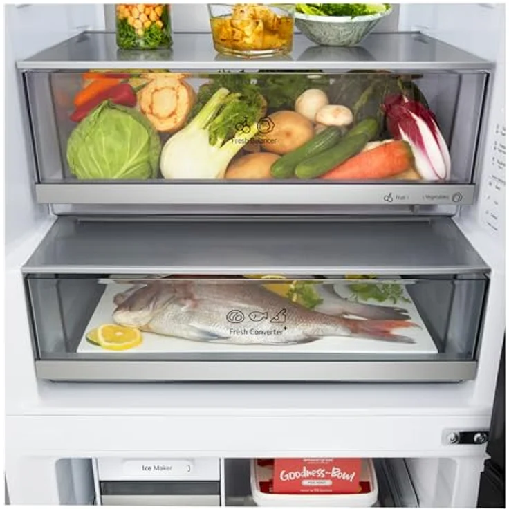LG GBBW726AMB, Kühl-Gefrierkombination mit 465 l Volumen, Energieeffizienz A, Fresh Zone Fach, Silber – Bild 14