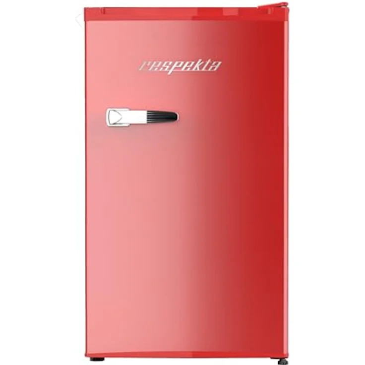 Respekta Rico KG83-52, Retro Kühlschrank freistehend mit Kältefach, 92 Liter, Rot, 39 dB – Bild 1